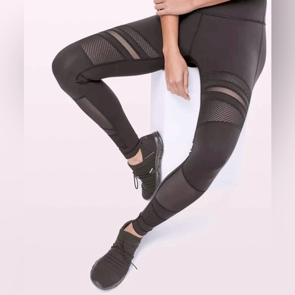 Lululemon Wunder Under Leggings High Rise 28” Mix and Mesh Black Size 6